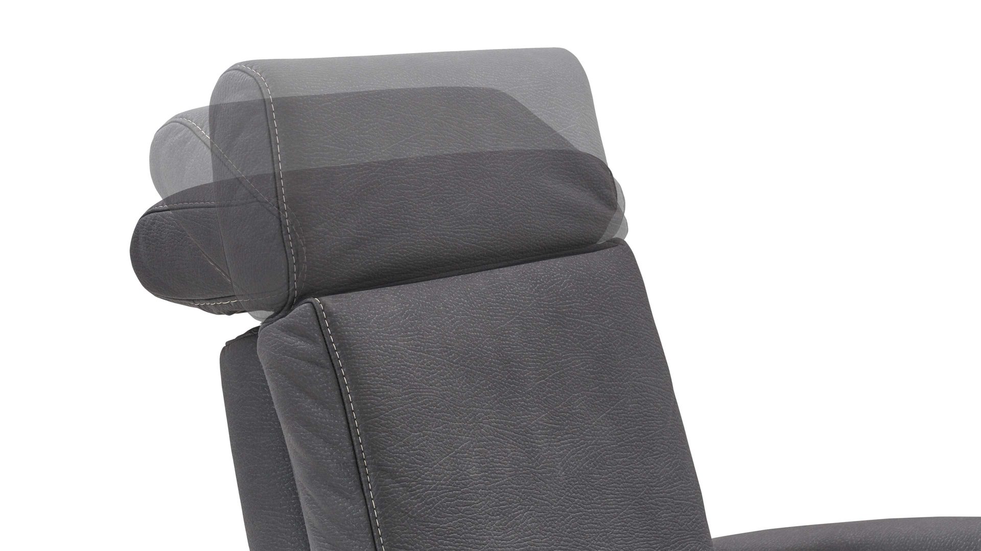 Relaxsessel Steinpol polsteria aus Kunstfaser in Grau Polsterprogramm Relaxa 6.0 Plus PSG XC - Relaxsessel grauer Stoffbezug Ares & Holzdrehteller