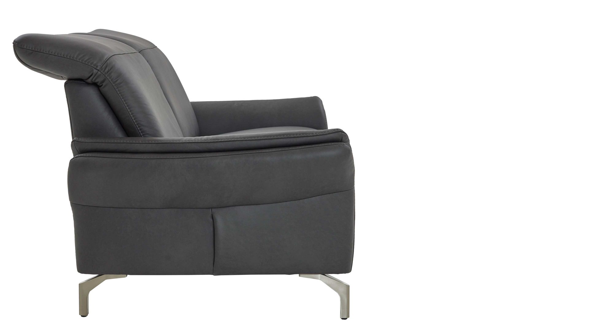 Zweisitzer Steinpol polsteria aus Leder in Anthrazit Polsterprogramm Relaxa Trend 2.0 - Zweisitzer anthrazitfarbenes Leder Evita - Breite ca. 170 cm