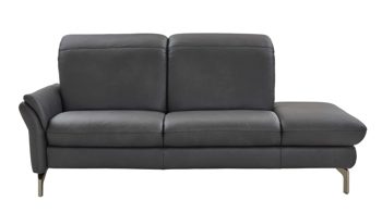 Recamiere Steinpol polsteria aus Leder in Anthrazit Polsterprogramm Relaxa Trend 2.0 - Recamiere anthrazitfarbenes Leder Evita - Breite ca. 203 cm