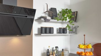 Einbauküche culineo® aus Holz in Hellgrau Culineo® Einbauküche C317 mit beko Einbaugeräten Steingrau & Nussbaum - Stellfläche ca. 365 x 363 cm