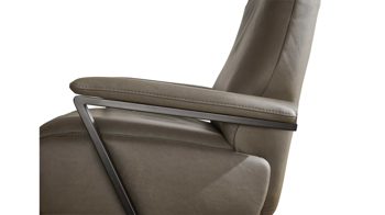 Relaxsessel Steinpol polsteria aus Leder in Grau Sesselprogramm Relaxa Feeling Design  Lazyline - Relaxsessel grauer Lederbezug Evita & schwarzer Sternfuß