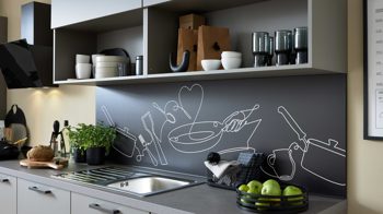 Einbauküche culineo® aus Holz in Grau Culineo® Einbauküche C615 mit privileg Einbaugeräten Taupegrau & Basalt taupegrau - Länge ca. 390 cm