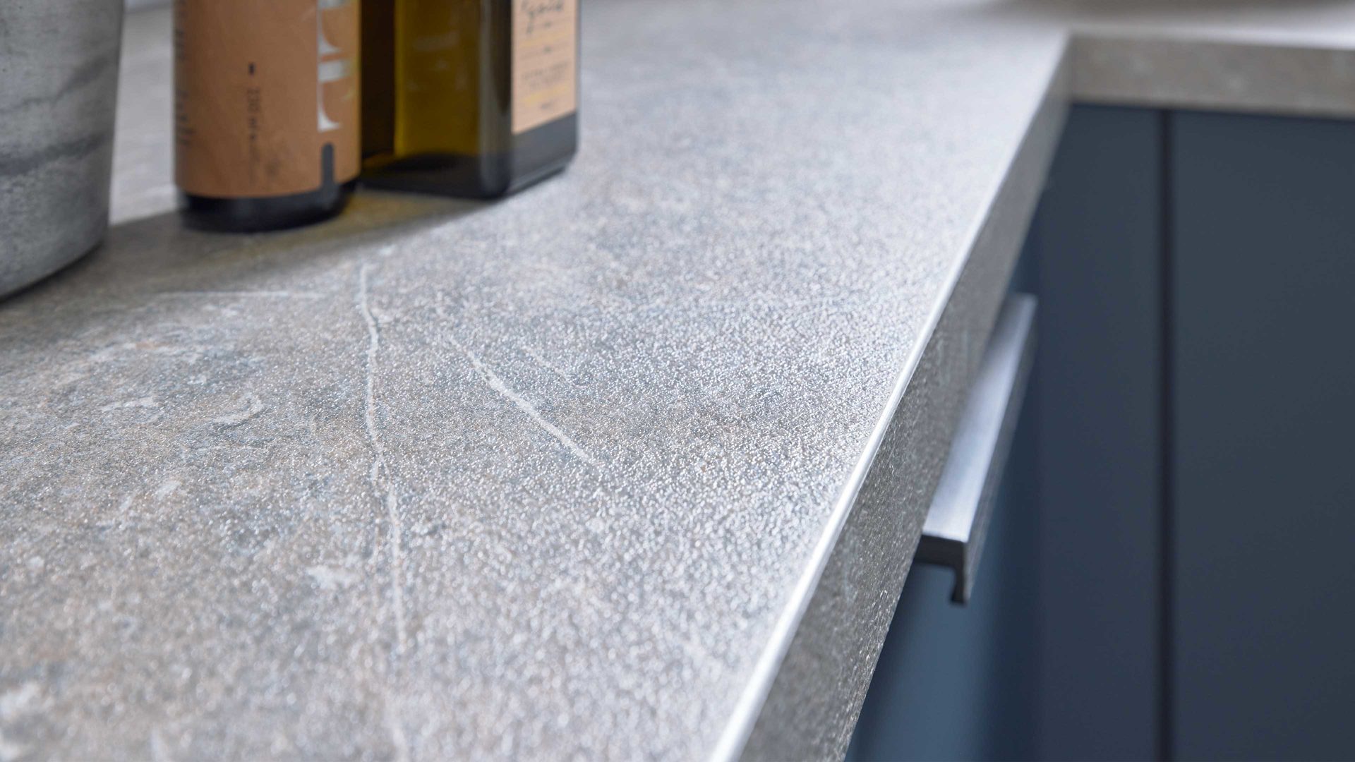 Einbauküche culineo® aus Holz in Blau Culineo® Einbauküche C945 mit privileg Einbaugeräten Fjordblau - Stellfläche ca. 310 x 305 cm