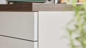 Einbauküche culineo® aus Holz in Hellgrau Culineo® Einbauküche C684 mit gorenje  Einbaugeräten Steingrau - Stellfläche ca. 420 x 335 cm