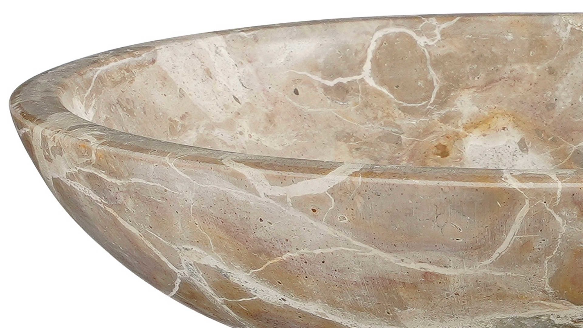 Zierschale Edelman® aus Stein in Beige Schale Finnos beige marmorierter Marmor - Durchmesser ca. 25 cm