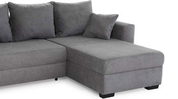 Ecksofa Job aus Stoff in Dunkelgrau Funktions-Ecksofa Elmau dunkelgraue Mikrofaser 403.19 – Stellfläche ca. 235 x 169 cm