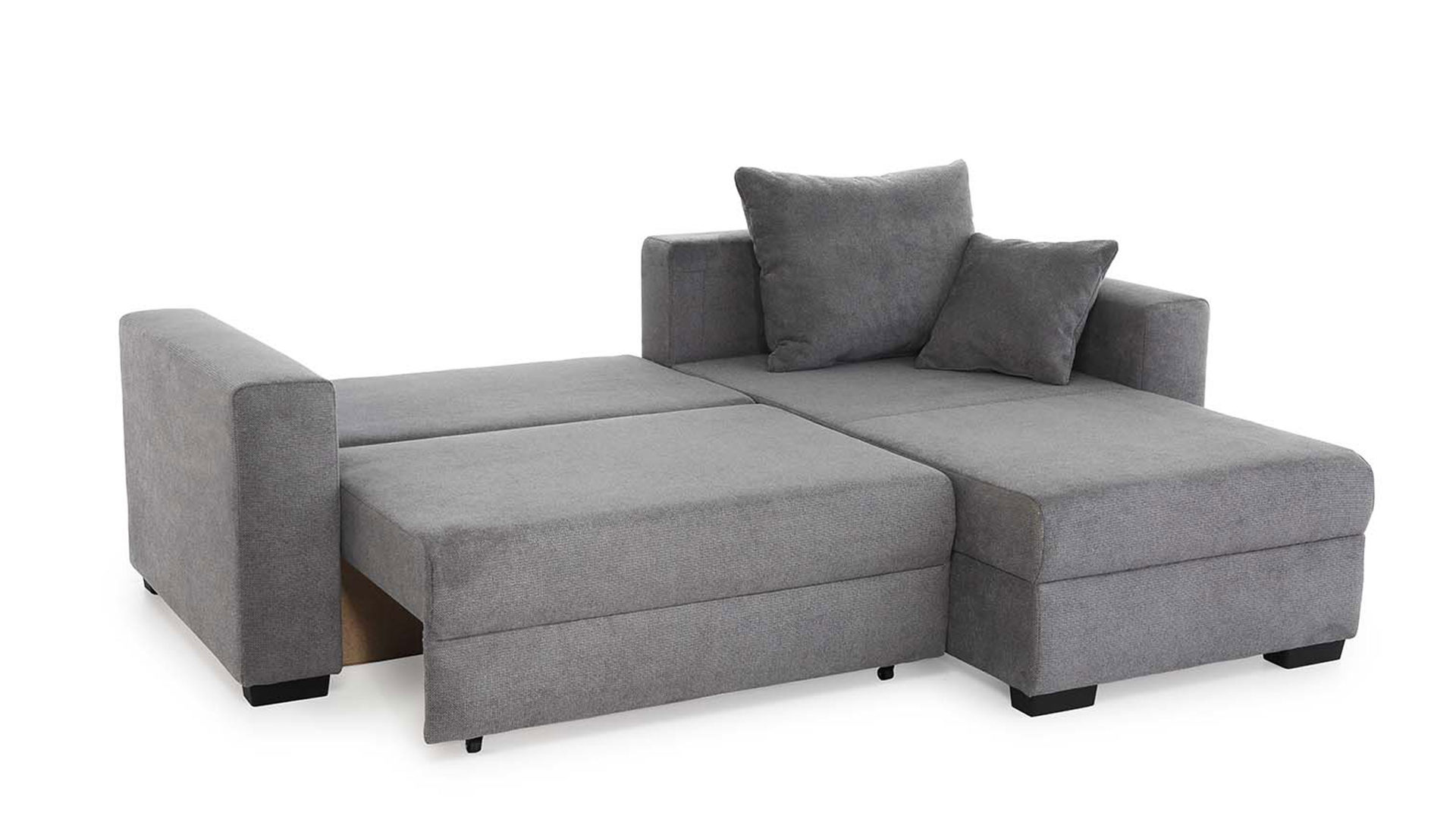 Ecksofa Job aus Stoff in Dunkelgrau Funktions-Ecksofa Elmau dunkelgraue Mikrofaser 403.19 – Stellfläche ca. 235 x 169 cm