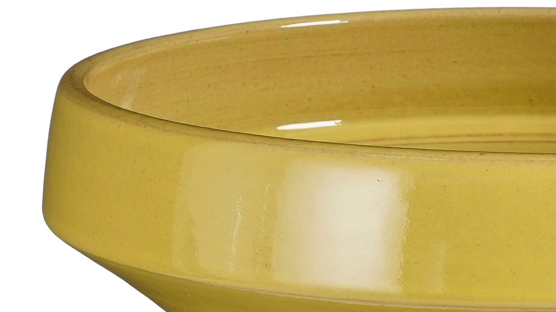Zierschale Edelman® aus Stein in Gelb Schale Lake gelbe Keramik - Durchmesser ca. 27 cm