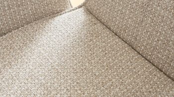 Tischgruppe Interliving aus Holz in Holzfarben Interliving Esszimmer Serie 5115 - Essgruppe mit heller Polsterung beiger Webstoff Shout 05, mandelfarbener Bezug Gaucho 02, anthrazitfarbenes Metall & astige Eiche