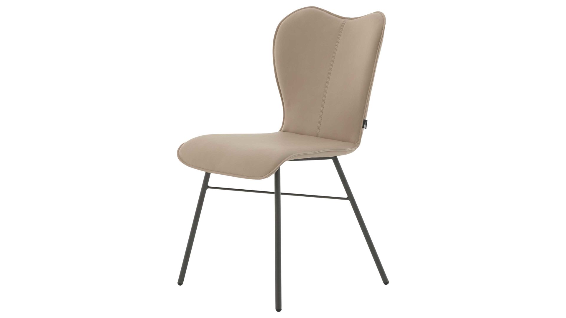 Vierfußstuhl Interliving aus Stoff in Weiß Interliving Esszimmer Serie 5115 - Vierfußstuhl Aiko Four A12 mandelfarbener Bezug Gaucho 02 & anthrazitfarbenes Metall