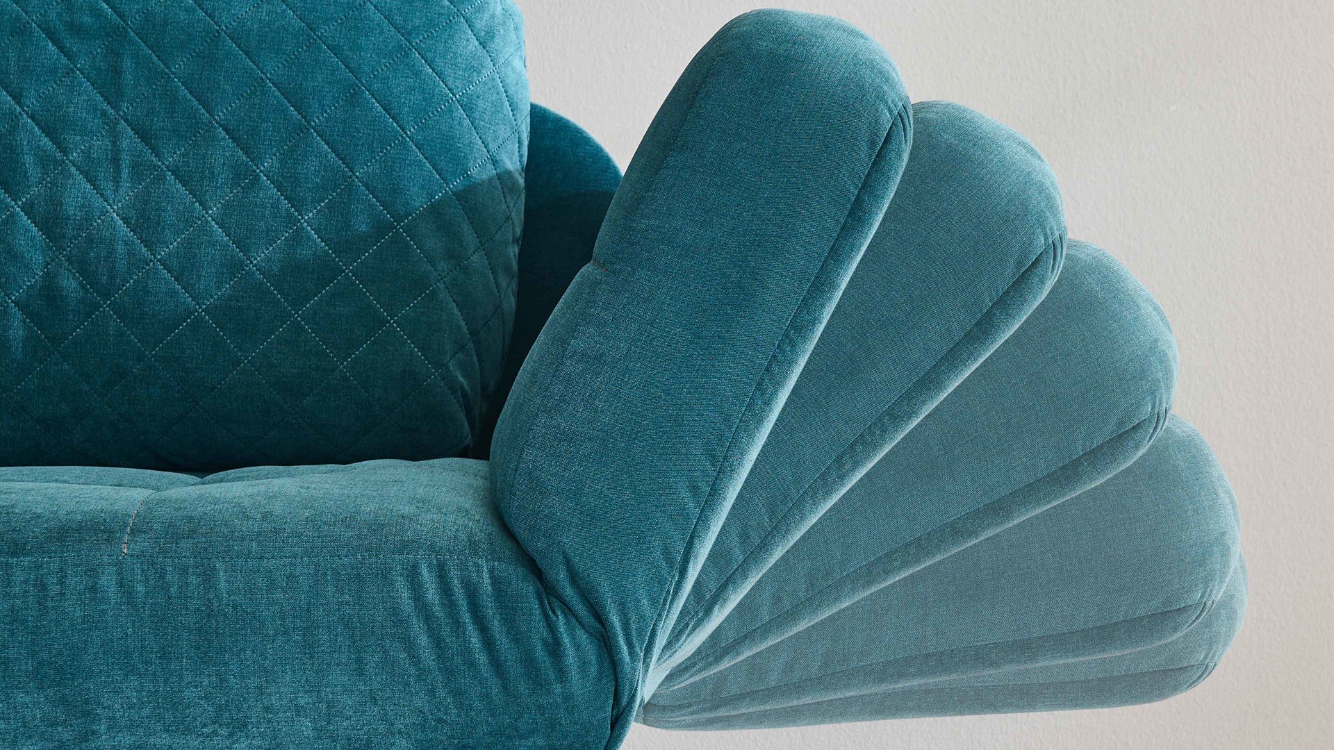 Schlafsofa Nehl aus Stoff in Blau Schlafsofa Greta smaragdfarbener Bezug Austin - Liegefläche ca. 80 x 200 cm