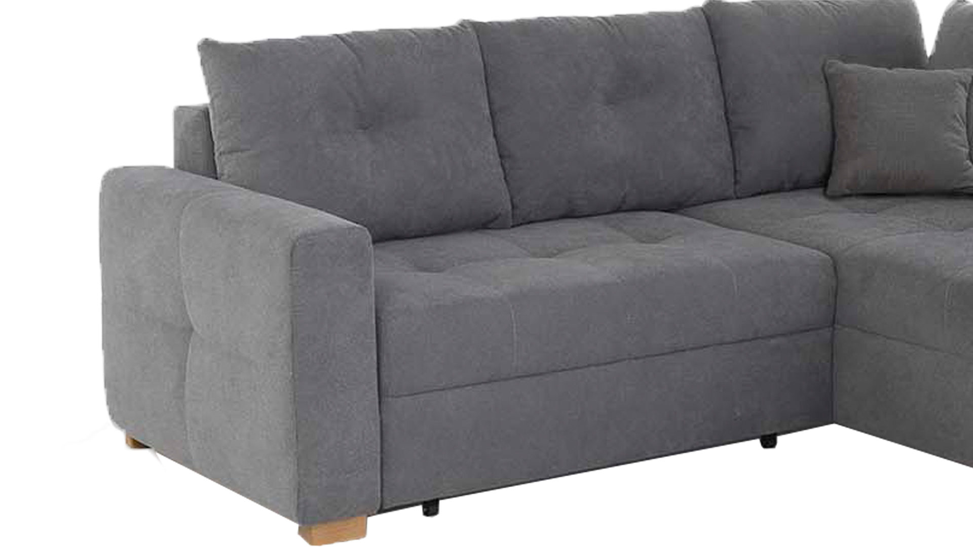 Ecksofa Job aus Stoff in Dunkelgrau Funktions-Ecksofa Heidelberg dunkelgraue Mikrofaser 403.19 – Stellfläche ca. 228 x 199 cm