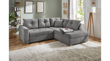 Ecksofa Job aus Stoff in Dunkelgrau Funktions-Ecksofa Heidelberg dunkelgraue Mikrofaser 403.19 – Stellfläche ca. 228 x 199 cm