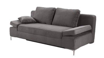 Schlafsofa Job aus Stoff in Grau Schlafsofa Jano grauer Cordbezug 426.09 & chromfarbene Metallfüße – Breite ca. 202 cm
