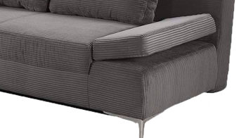 Schlafsofa Job aus Stoff in Grau Schlafsofa Jano grauer Cordbezug 426.09 & chromfarbene Metallfüße – Breite ca. 202 cm