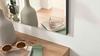 Wandspiegel Interliving aus Spiegel in Transparent Interliving Garderobe Serie 6012 - Spiegel anthrazitfarbener Mattlack - ca. 80 x 82 cm