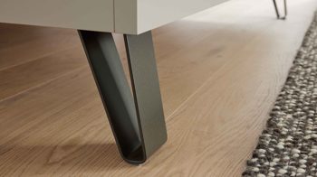 Komplettzimmer Interliving aus Holz in Weiß Interliving Schlafzimmer Serie 1032 – Komplettzimmer 006 Weiß & Kieselgrau - vierteilig, Liegefläche ca. 180 x 200 cm