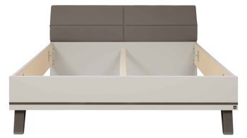 Bettgestell Interliving aus Holz in Weiß Interliving Schlafzimmer Serie 1032 – Bettgestell 309 Weiß, Kieselgrau & Havanna - Liegefläche ca. 180 x 200 cm