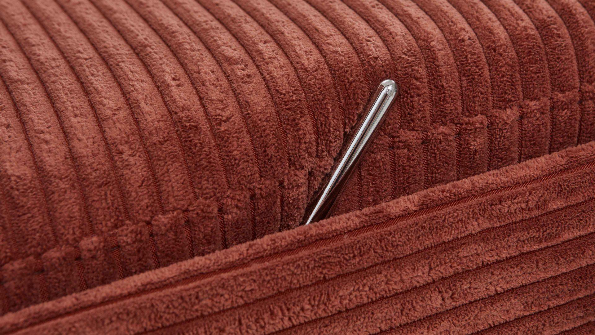 Relaxsessel KAWOO aus Stoff in Orange KAWOO Polstermöbel Santa Rosa - Relaxsessel kupferfarbener Breitcord Lincoln & mattschwarzer Sternfuss