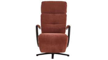 Relaxsessel KAWOO aus Stoff in Orange KAWOO Polstermöbel Santa Rosa - Relaxsessel kupferfarbener Breitcord Lincoln & mattschwarzer Sternfuss