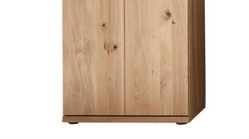 Vitrine Ideal möbel aus Holz in Holzfarben Wohnprogramm Flora - Vitrine Alteiche Bianco – Höhe ca. 209 cm