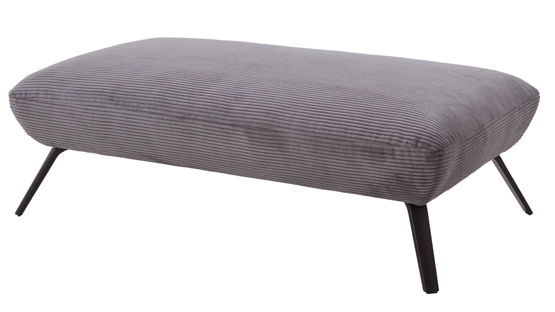 Polsterhocker KAWOO aus Stoff in Grau KAWOO Polsterprogramm Dover XC - Polsterhocker grauer Breitcord Lincoln - ca. 142 x 80 cm