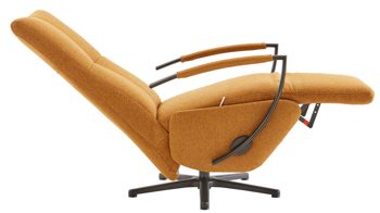 Relaxsessel KAWOO aus Stoff in Gelb KAWOO Polsterprogramm Dover XC - Relaxsessel senffarbener Bezug Portofino & schwarzer Sternfuß