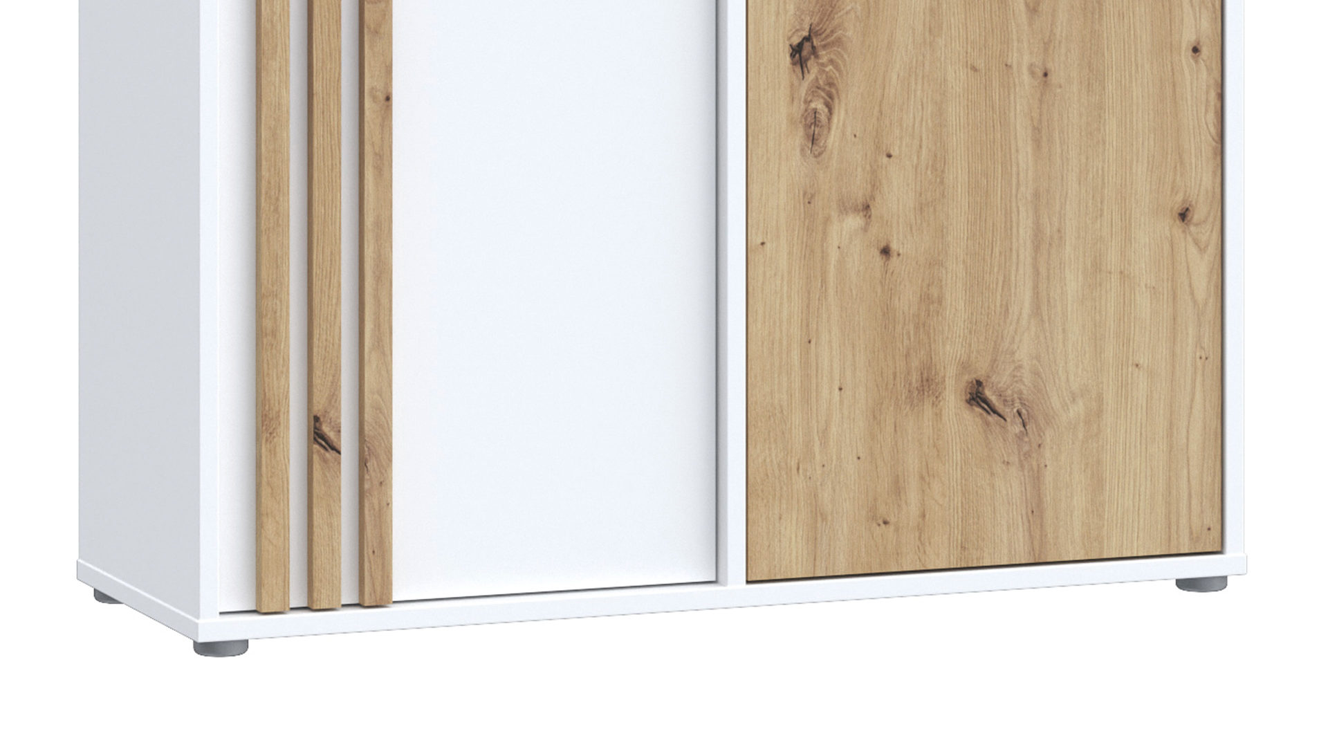 Kommode Forte® aus Holz in Weiß Kommodenprogramm Cardigan Weiß & Artisan Eiche – ca. 96 x 82 cm