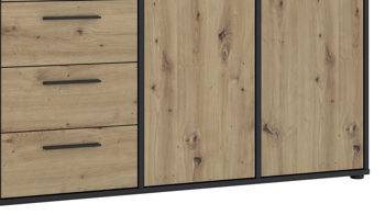 Kommode Forte® aus Holz in Schwarz Kommodenprogramm Cardigan Schwarz & Artisan Eiche – ca. 179 x 82 cm