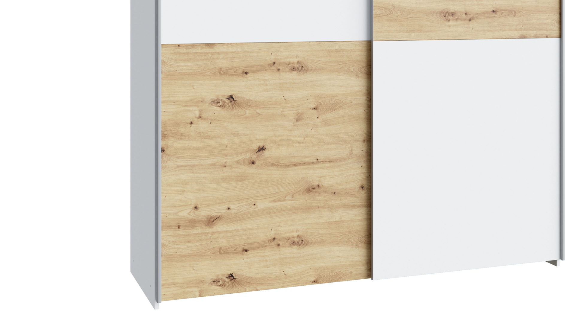 Kleiderschrank Forte® aus Holz in Weiß Kleiderschrankprogramm Schach & Matt - Kleiderschrank Weiß & Puccini Eiche – ca. 170  x 190 cm