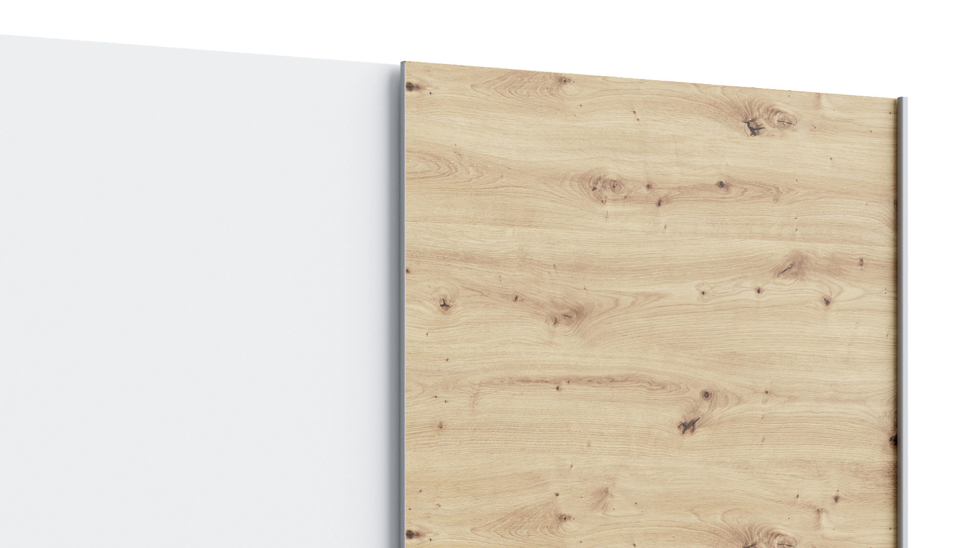 Kleiderschrank Forte® aus Holz in Weiß Kleiderschrankprogramm Schach & Matt - Kleiderschrank Weiß & Puccini Eiche – ca. 170  x 190 cm