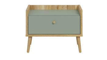 Nachtkommode Forte® aus Holz in Grün Schlafzimmerprogramm Whenua Sleeping - Nachtkommode Salbei Grün & Mauvella Eiche – ca. 60 x 45 cm