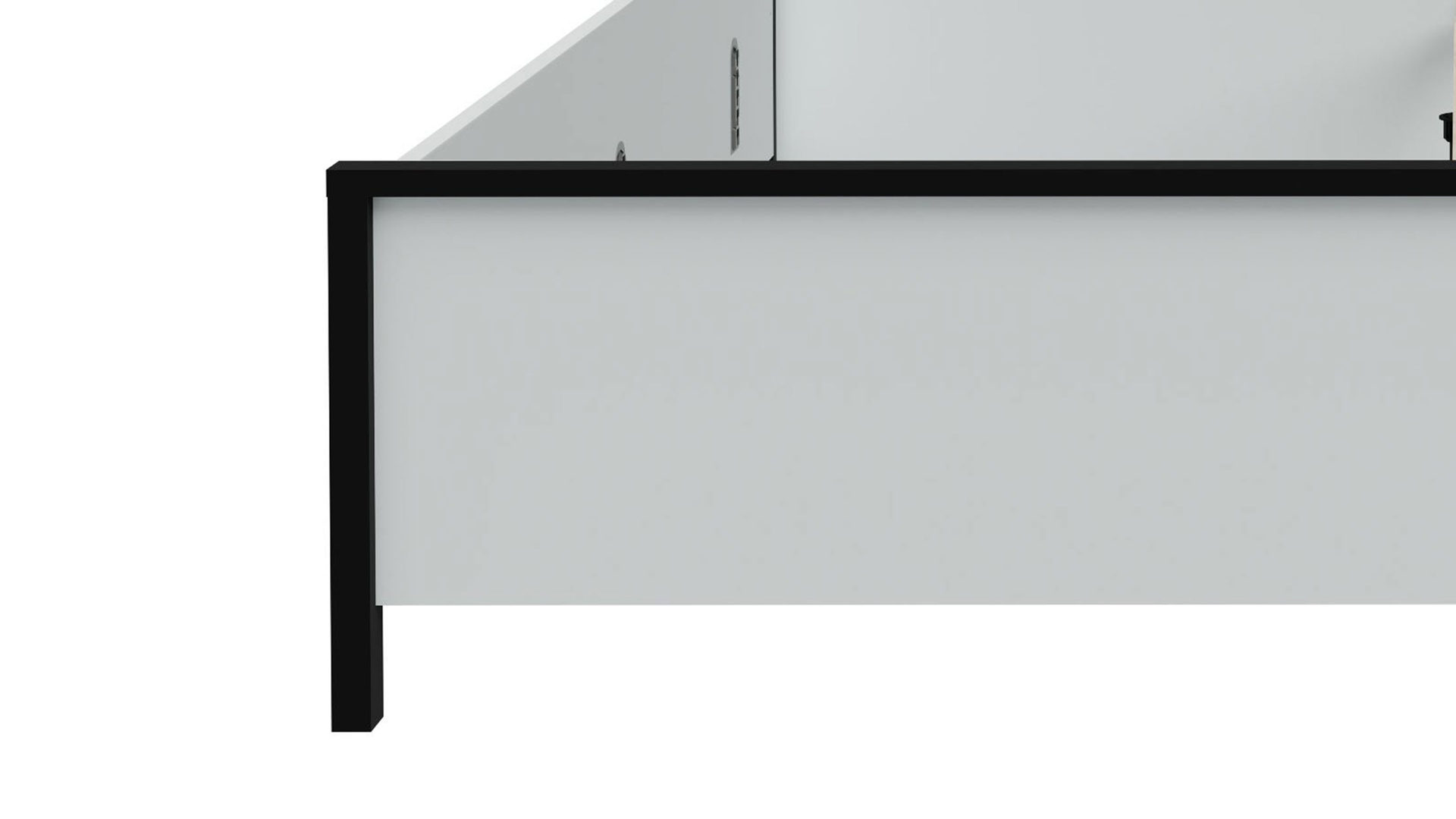 Bettgestell Forte® aus Holz in Hellgrau Schlafzimmerprogramm High Rock - Bettgestell Hellgrau & Schwarz – Liegefläche ca. 180 x 200 cm