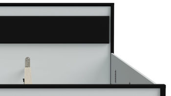 Bettgestell Forte® aus Holz in Hellgrau Schlafzimmerprogramm High Rock - Bettgestell Hellgrau & Schwarz – Liegefläche ca. 180 x 200 cm