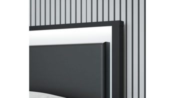 Bettgestell Forte® aus Holz in Hellgrau Schlafzimmerprogramm High Rock - Bettgestell Hellgrau & Schwarz – Liegefläche ca. 180 x 200 cm