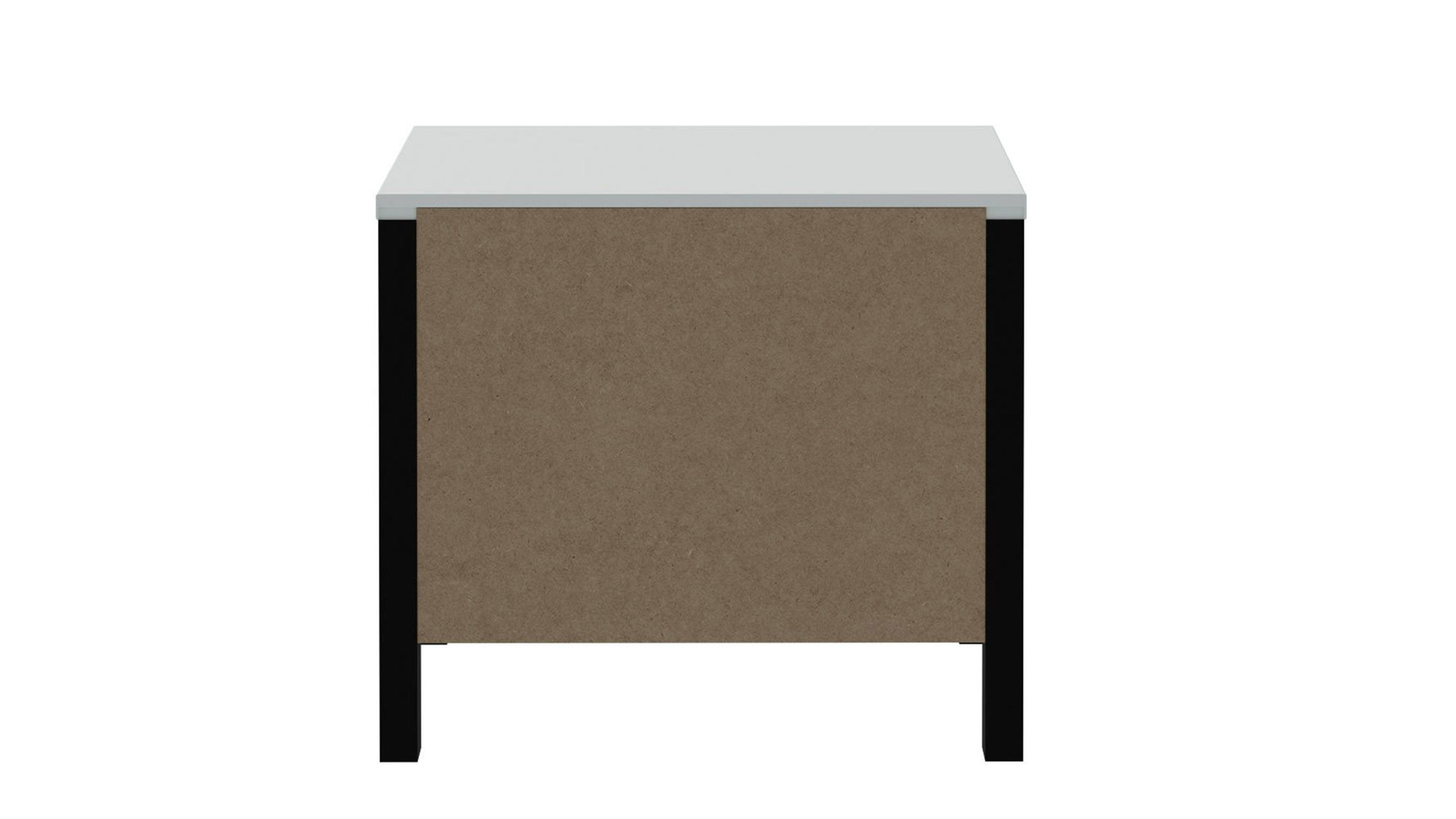 Kleiderschrank Forte® aus Holz in Hellgrau Schlafzimmerprogramm High Rock - Nachtkommode Hellgrau & Schwarz – ca. 55 x 40 cm