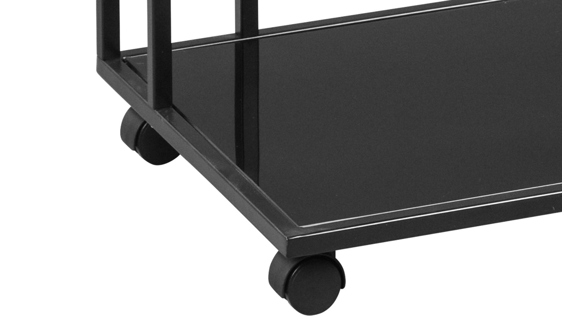 Beistelltisch M2 kollektion aus Glas in Schwarz Beistelltisch Paris 1 schwarzes Glas & schwarzes Metall - ca. 40 x 40 cm