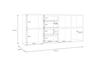Kommode Forte® aus Holz in Weiß Kommodenprogramm Cardigan Weiß & Artisan Eiche – ca. 179 x 82 cm