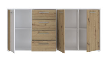 Kommode Forte® aus Holz in Weiß Kommodenprogramm Cardigan Weiß & Artisan Eiche – ca. 179 x 82 cm