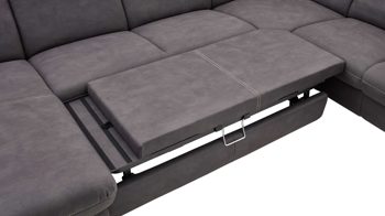 Funktion Steinpol polsteria aus Metall in Dunkelgrau Polstermöbel Serie Senturo System - Schlaffunktion dunkelgraue Mikrofaser Atlantic