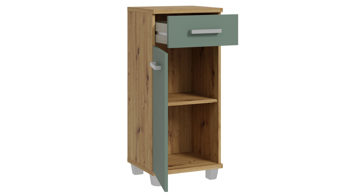Unterschrank Forte® aus Holz in Grün Badezimmerprogramm Veris - Unterschrank Salbei Grün & Artisan Eiche – ca. 40 x 91 cm