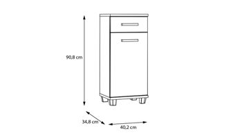 Unterschrank Forte® aus Holz in Grün Badezimmerprogramm Veris - Unterschrank Salbei Grün & Artisan Eiche – ca. 40 x 91 cm