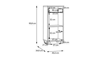 Unterschrank Forte® aus Holz in Grün Badezimmerprogramm Veris - Unterschrank Salbei Grün & Artisan Eiche – ca. 40 x 91 cm