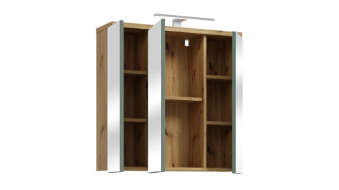 Hängeschrank Forte® aus Holz in Transparent Badezimmerprogramm Veris - Spiegelschrank Artisan Eiche – ca. 69 x 68 cm