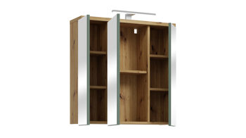 Hängeschrank Forte® aus Holz in Transparent Badezimmerprogramm Veris - Spiegelschrank Artisan Eiche – ca. 69 x 68 cm