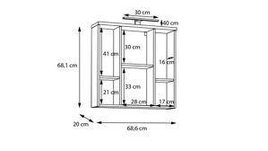 Hängeschrank Forte® aus Holz in Transparent Badezimmerprogramm Veris - Spiegelschrank Artisan Eiche – ca. 69 x 68 cm