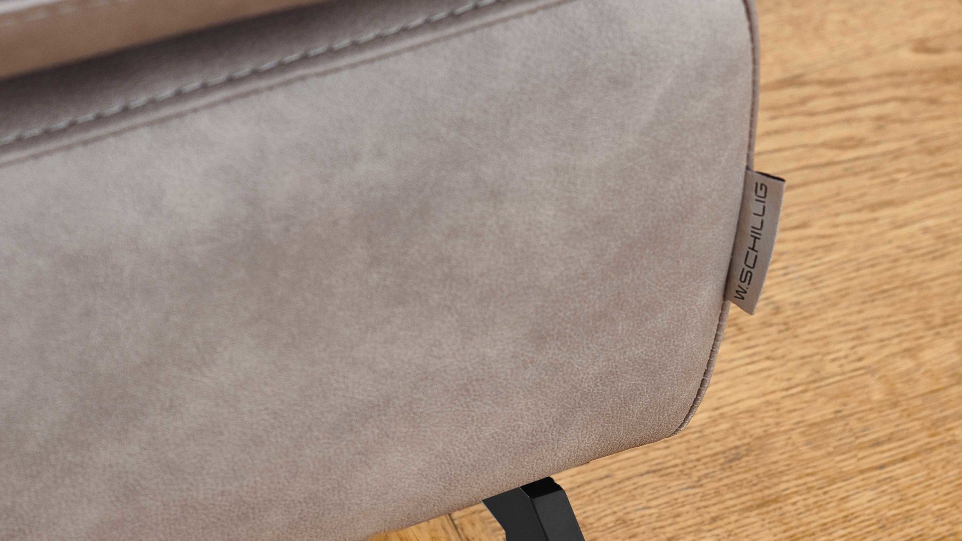 Funktionshocker W.schillig i. i. aus Leder in Hellgrau W.SCHILLIG Polsterserie Select Venus plus - Funktionshocker hellgraues Leder Z69-22 - Breite ca. 120 cm