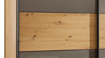 Kleiderschrank Staud aus Holz in Braun STAUD Schwebetürenschrank Sinfonie Plus Moccaglas & Eiche Artisan – drei Türen, Breite ca. 280 cm