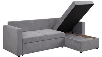 Ecksofa Sun garden | 162739 aus Stoff in Grau Funktions-Ecksofa Jena grauer Bezug & schwarze Füße - Stellfläche ca. 230 x 155 cm