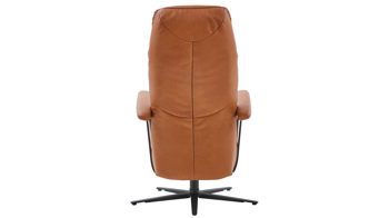 Relaxsessel Himolla aus Leder in Orange himolla Relaxsessel Serie 7387 - Easyswing 36V cognacfarbenes LongLife-Leder 24 & anthrazitfarbener Sternfuß
